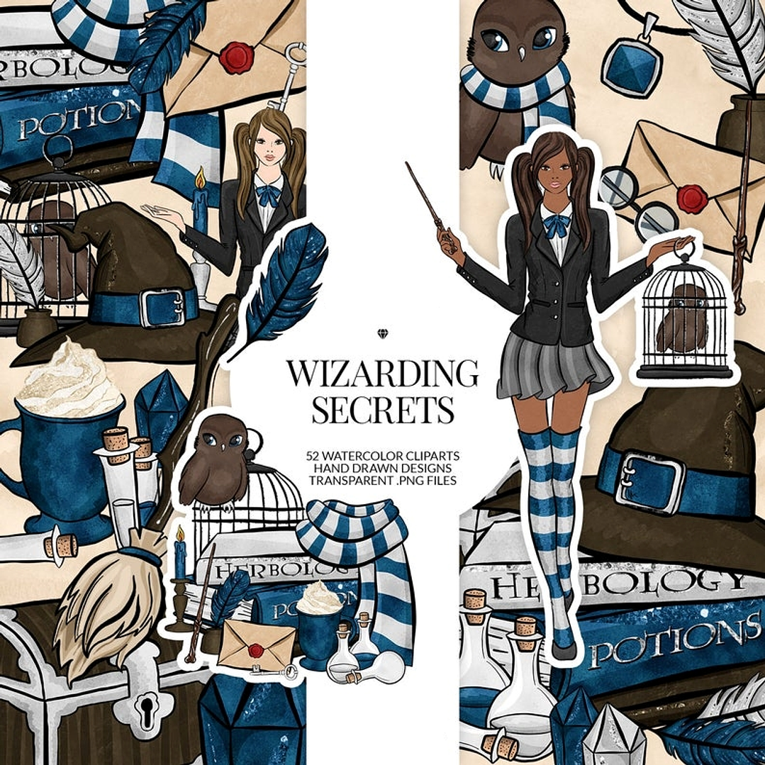 Kit Digital Zoadiaco Menina Sombria  1