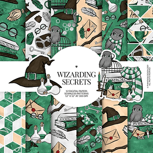 Kit Digital Papeis Magia Secreta