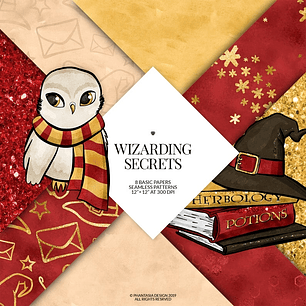 Kit Digital Papeis Magia Secreta Red 