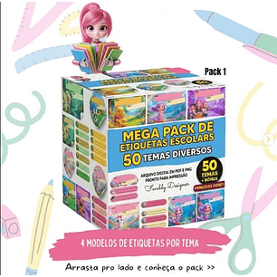 Arquivo Pack 50 Etiquetas Escolares 