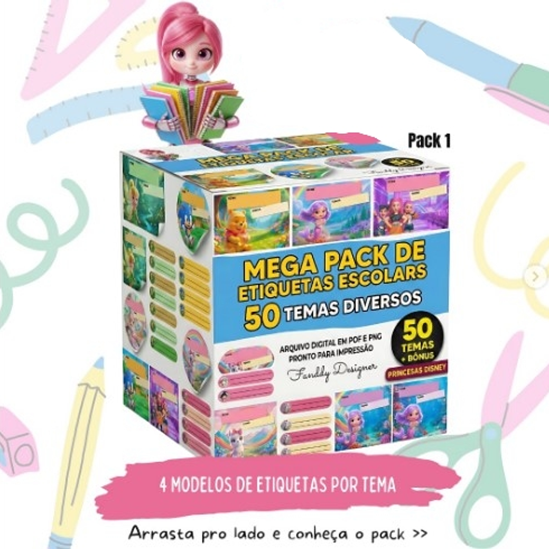 Arquivo Pack 50 Etiquetas Escolares  1
