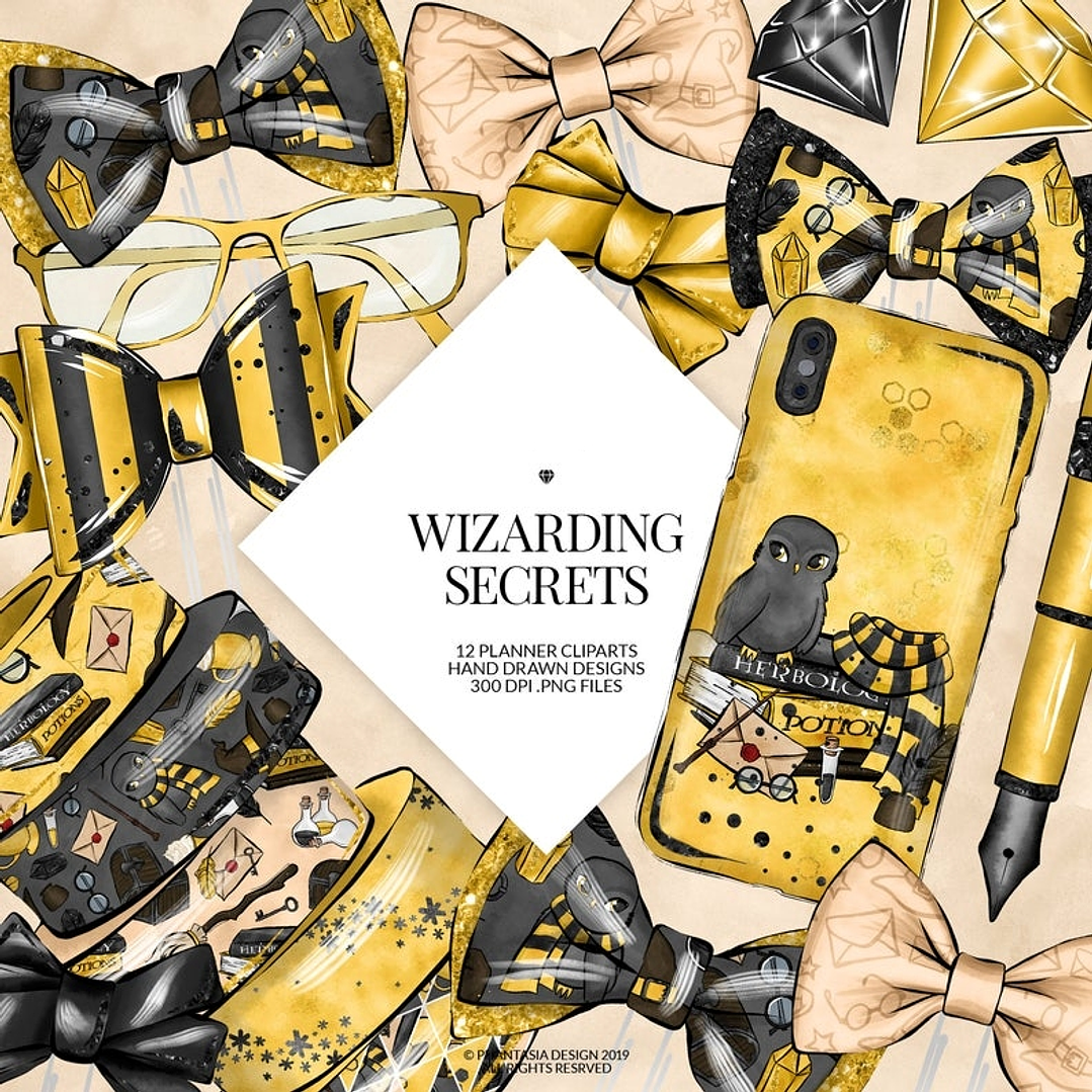 Kit Digital  Magia Secreta Laços Dourado  1