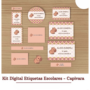 Arquivo Etiqueta Escolar Capivara 