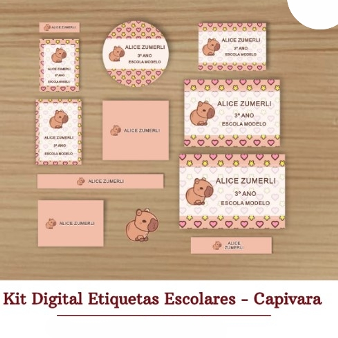 Arquivo Etiqueta Escolar Capivara  1