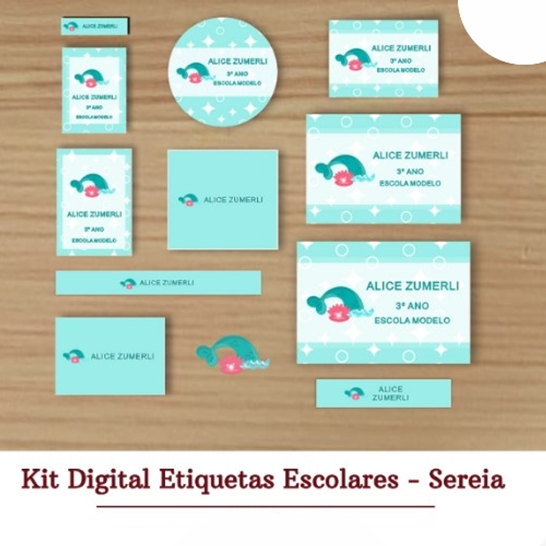 Arquivo Etiqueta Escolar Sereia  1
