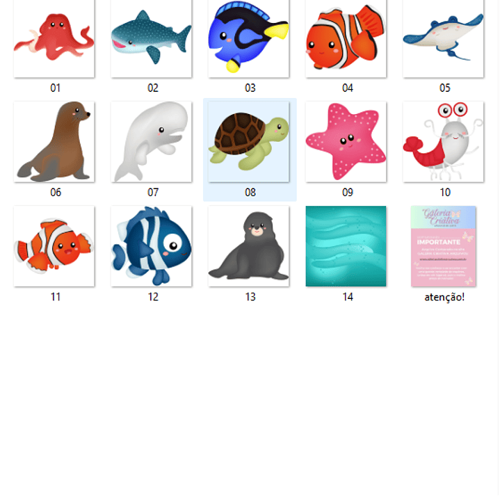 Kit Digital Animais Marinhos  2