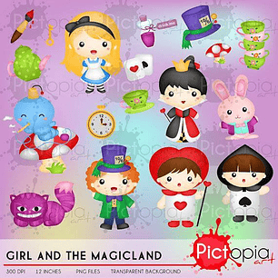 Kit Digital Alice no País das Maravilhas 