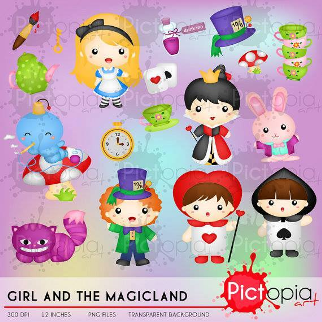 Kit Digital Alice no País das Maravilhas  1