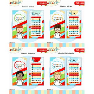 Arquivo Volta ás Áulas Chaveiro Tabuada Menino 