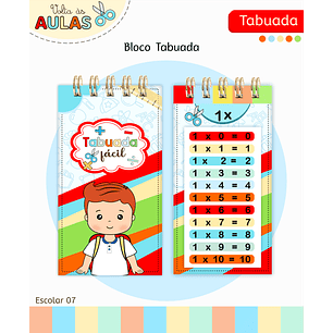 Arquivo Bloco Tabuada Encadernada Menino