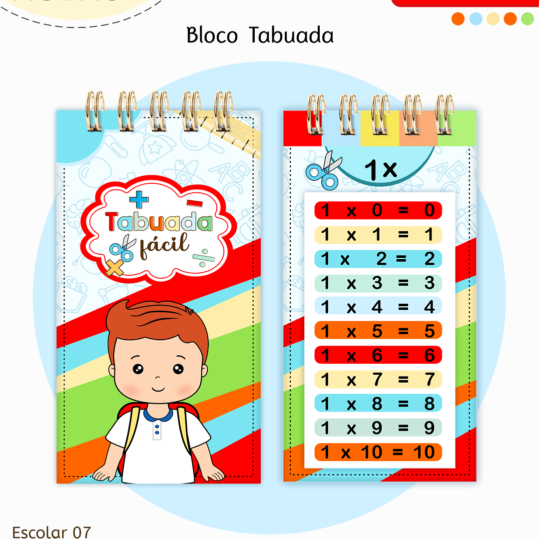 Arquivo Bloco Tabuada Encadernada Menino 1