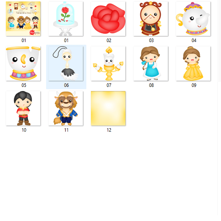 Kit Digital Bela e a Fera Baby  2