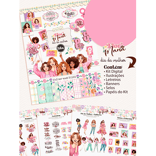 Kit Digital Coleção Flor de Maria - Dia da Mulher 