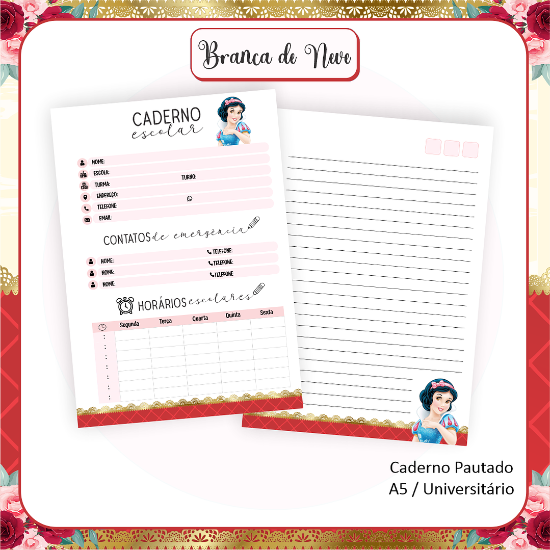 Arquivo Combo Escolar Branca de Neve 2