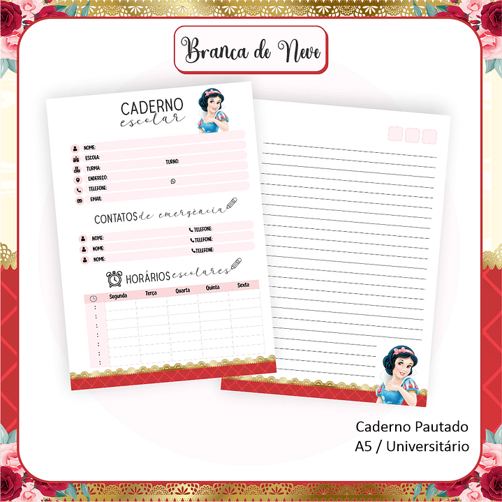 Arquivo Combo Escolar Branca de Neve 2