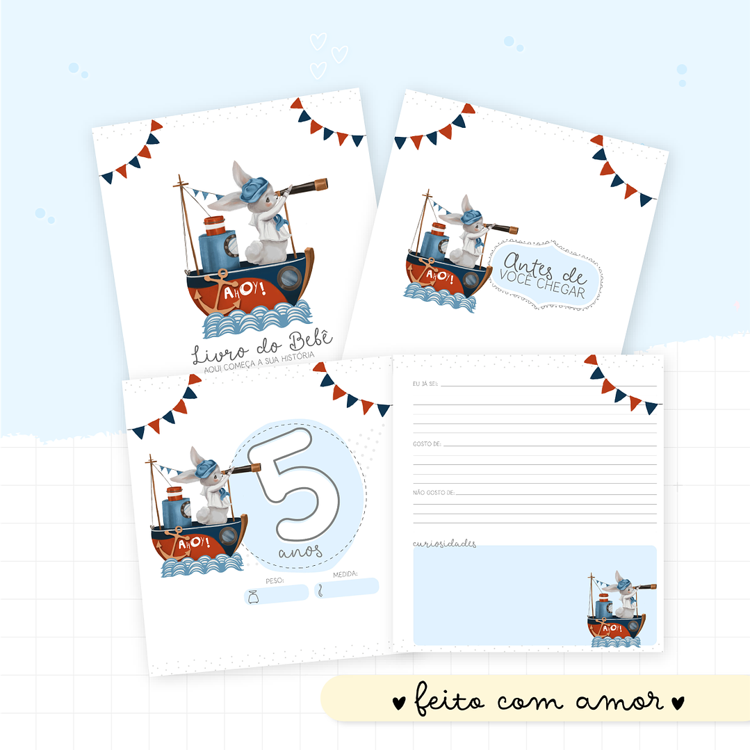 Arquivo Encadernação Baby Animais Marinheiros 3