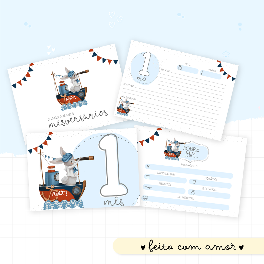 Arquivo Encadernação Baby Animais Marinheiros 4