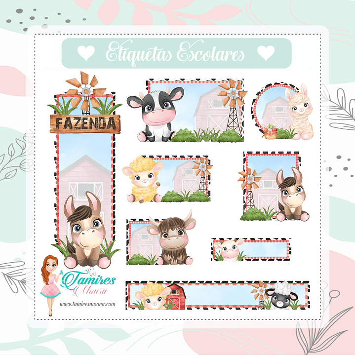 Arquivo Etiqeutas Escolares Fazendinha 1