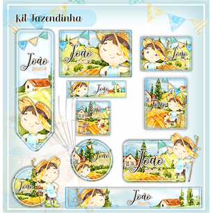 Arquivo Etiqueta Escolar Fazendinha Menino