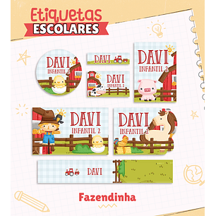 Arquivo Estiqueta Escolar Fazendinha Menino