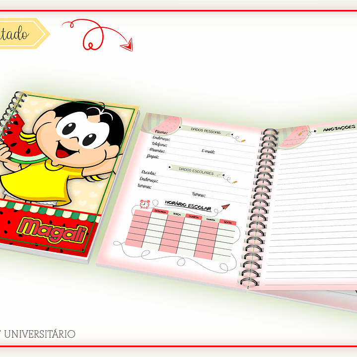 Arquivo Encadernação Escolar Magali 7