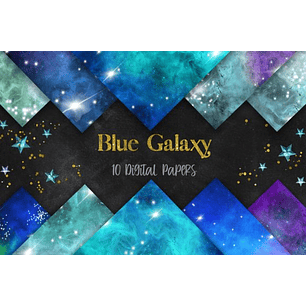 Kit Digital Papeis GaláxiaAzul 