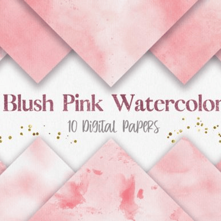 Kit Digital Papeis Aquarela Rosa  1