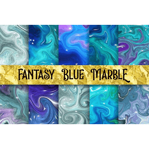 Kit Digital Papeis Mármore Azul 