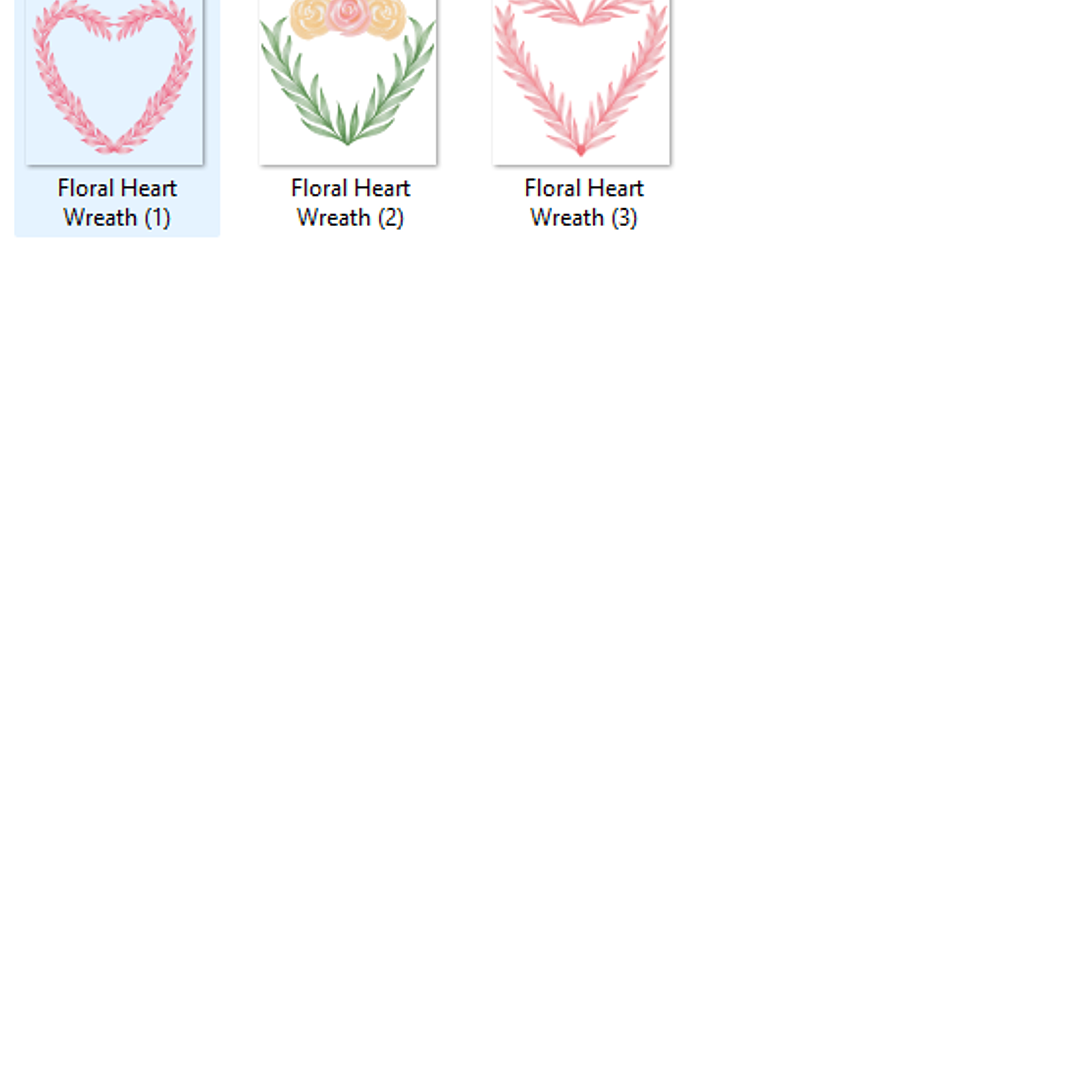 Kit Digital Guirlandas Coração Floral 2