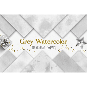 Kit Digital Papeis Aquarela Cinza