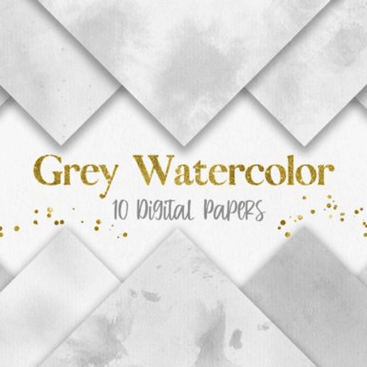 Kit Digital Papeis Aquarela Cinza 1
