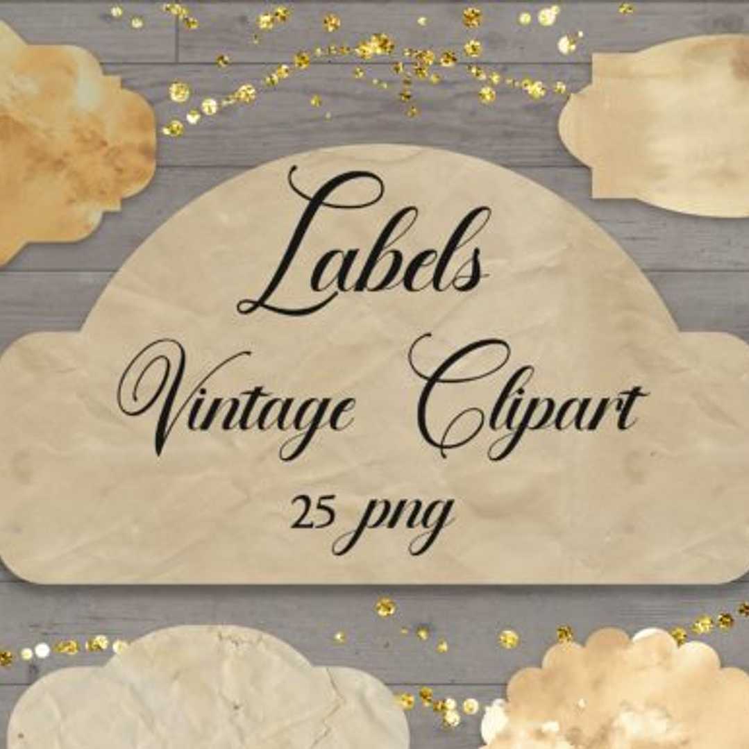Kit Digital Rótulos Vintage 1