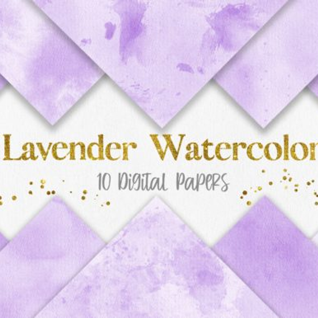Kit Digital Rótulos Aquarela Lilás 1