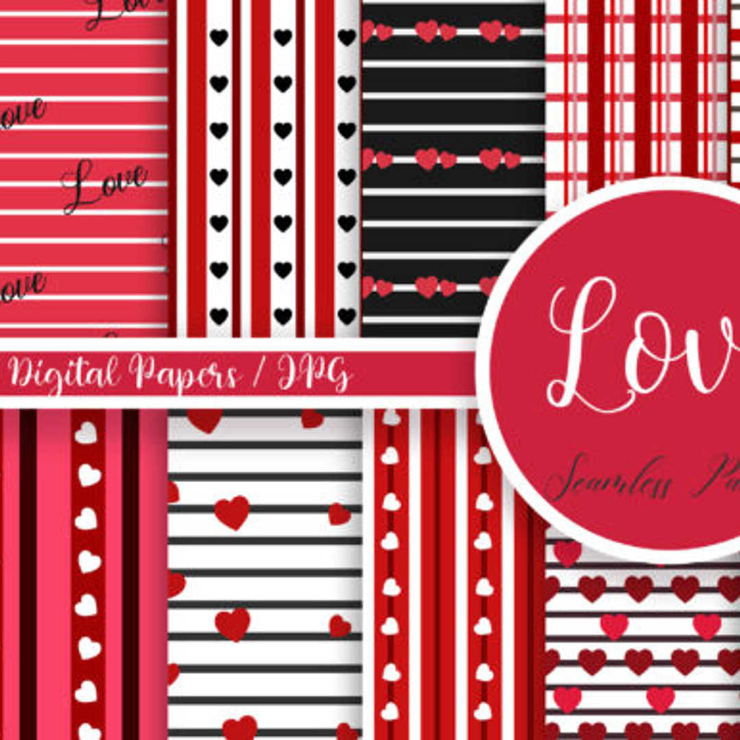 Kit Digital Papeis Love  1