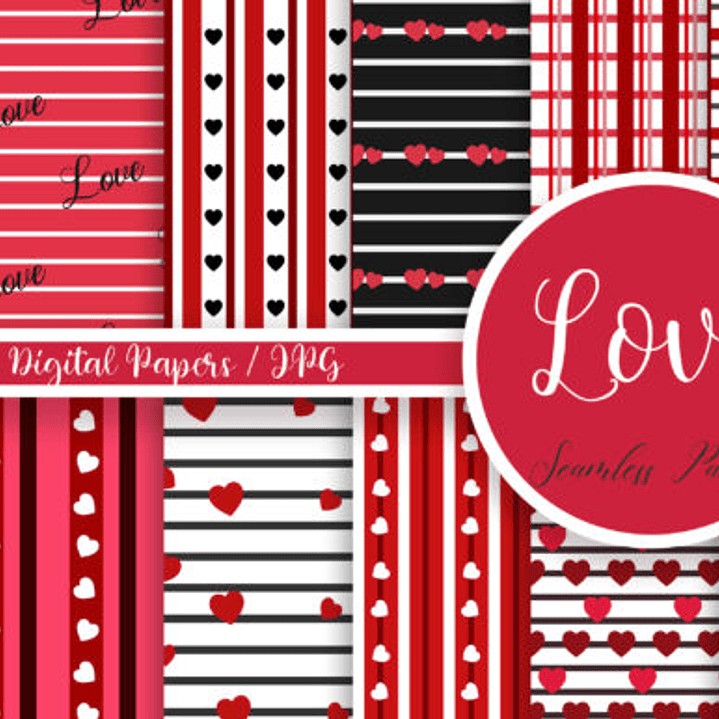 Kit Digital Papeis Love  1