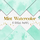 Kit Digital Papeis Aquarela Menta  - Thumbnail 1