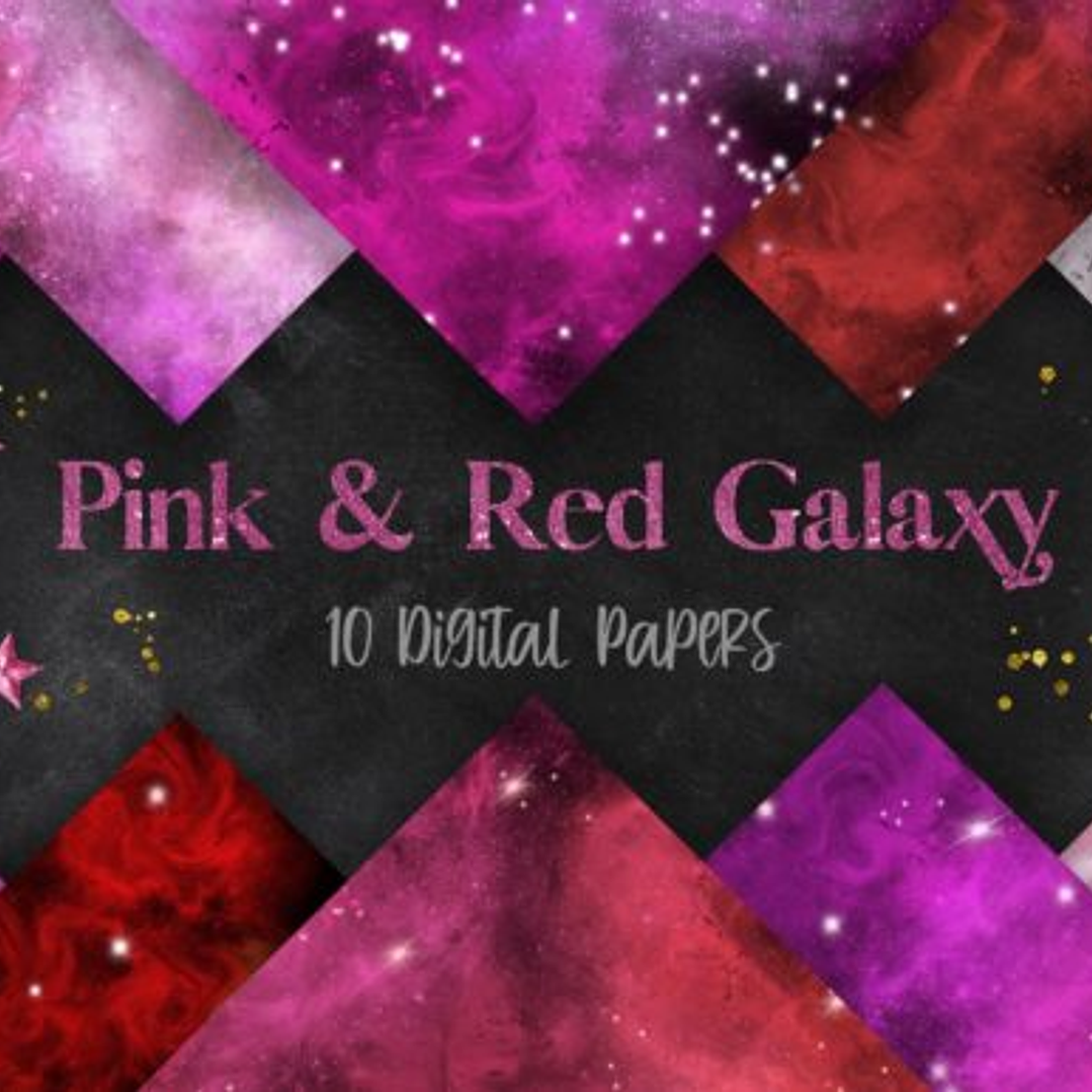 Kit Digital Papeis Rosa e Vermelho  1