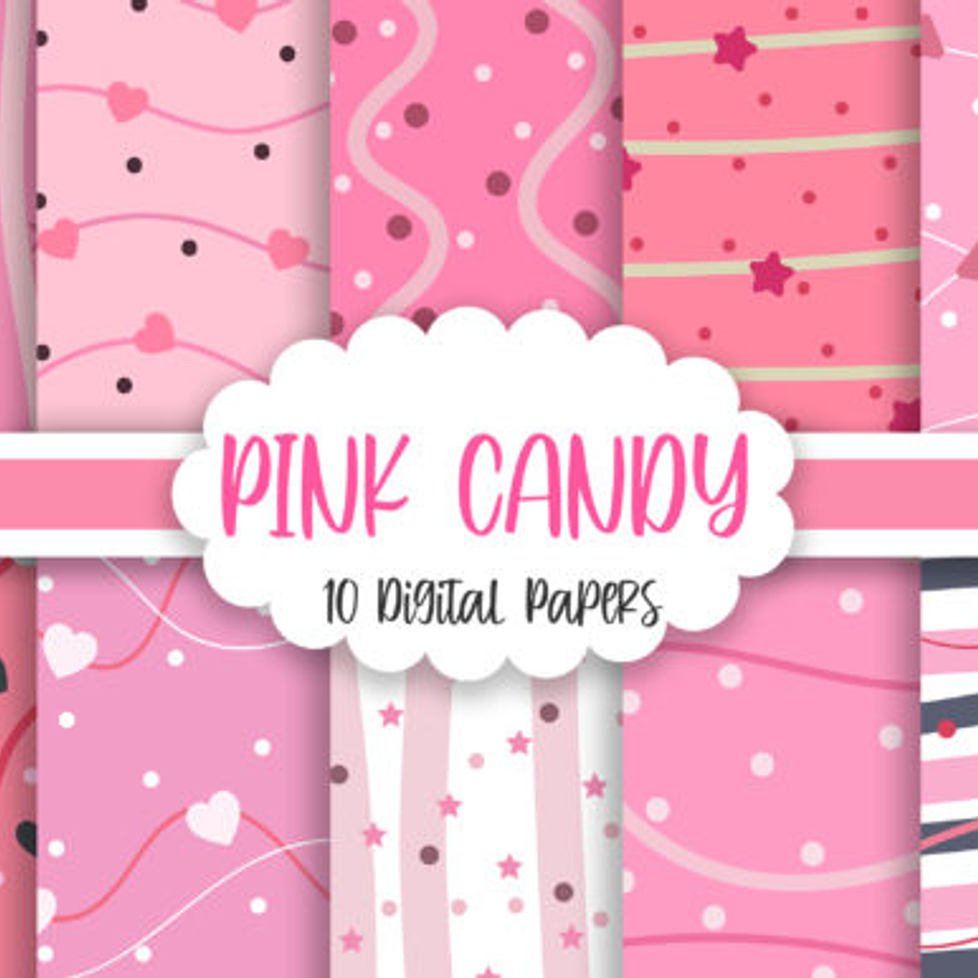 Kit Digital Papeis Rosa 1