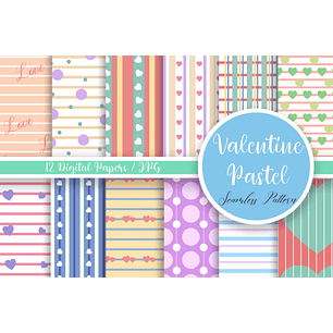 Kit Digital Papeis Dia Dos Namorados Tons Pastel 