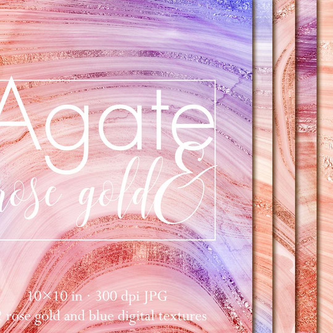 Kit Digital Papeis Rosa e Ouro  1