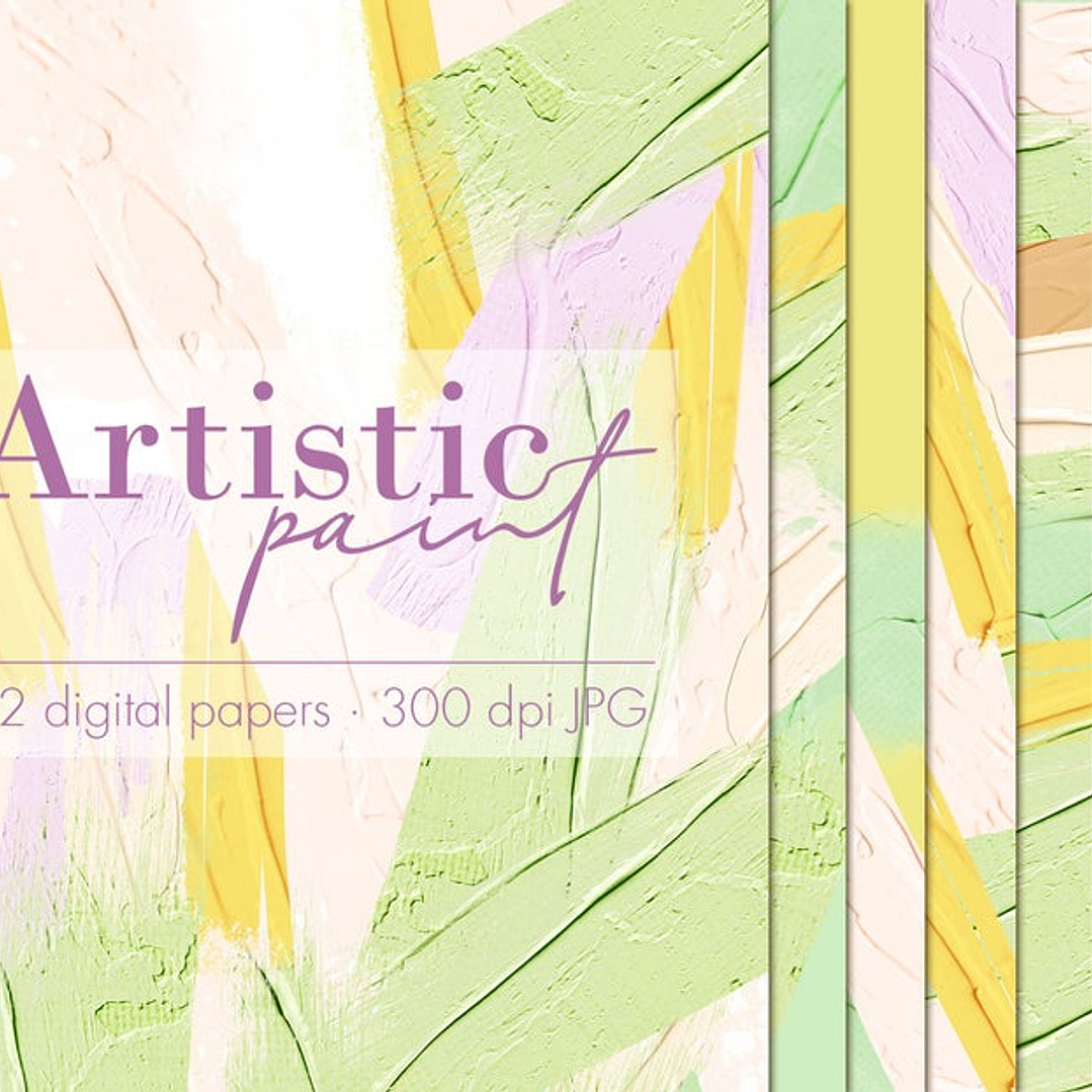 Kit Digital Papeis Verde Pasteis  1