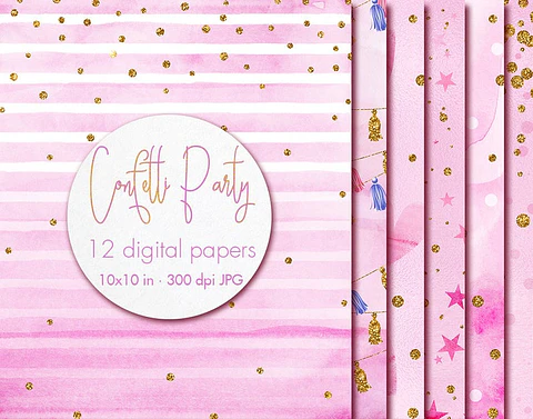 Kit Digital Papeis Confetes 