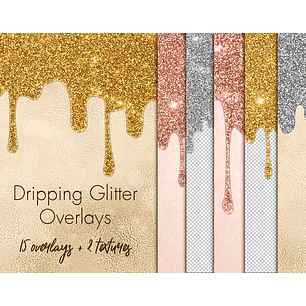 Kit Digital Papeis Pingos de Gliter 