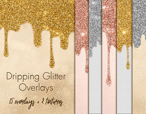 Kit Digital Papeis Pingos de Gliter 