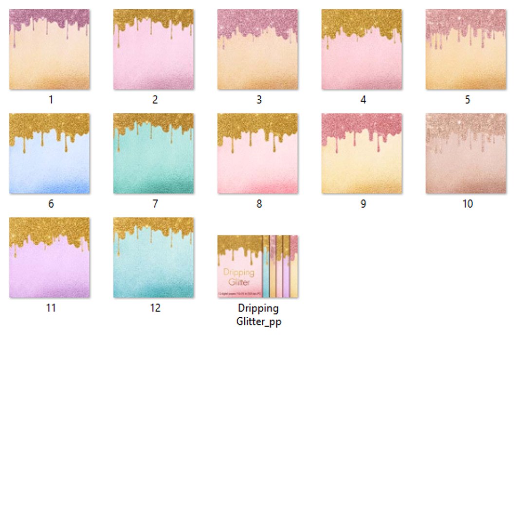 Kit Digital Papeis Coloridos Pingando Brilho  2
