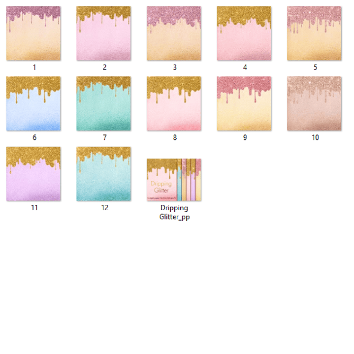 Kit Digital Papeis Coloridos Pingando Brilho  2
