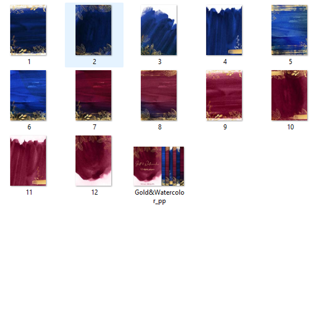 Kit Digital Papeis Ouro Aquarela  2