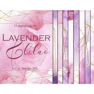 Kit Digital Papeis Lavanda Lilas 