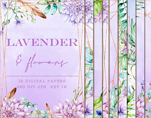 Kit Digital Lavanda Floral 