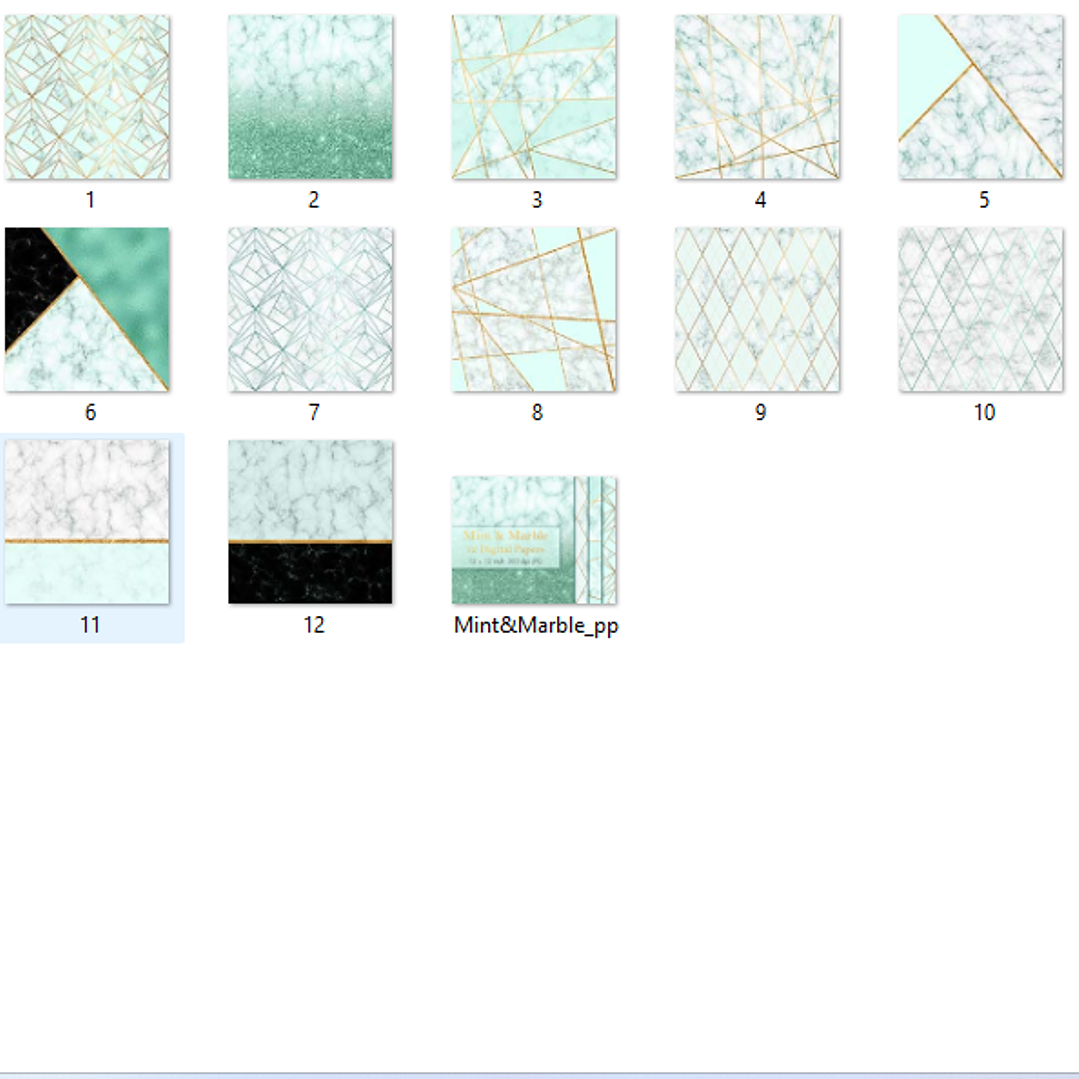 Kit Digital Papeis Menta Marmore  2